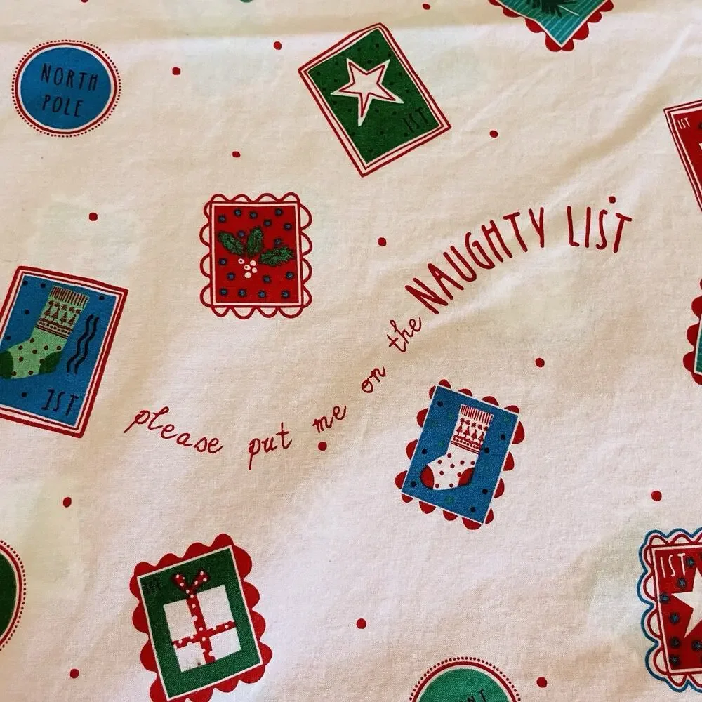 Marks & Spencer Christmas Duvet Cover‎ Toddler Bed Reversible Naughty/Nice 52x76